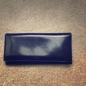 Prada Black leather wallet classic vintage Italian